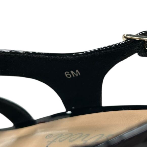 Easy Street Black Patent Leather Como Open Toe Strappy Heeled Sandal Womens 6 - Picture 5 of 8